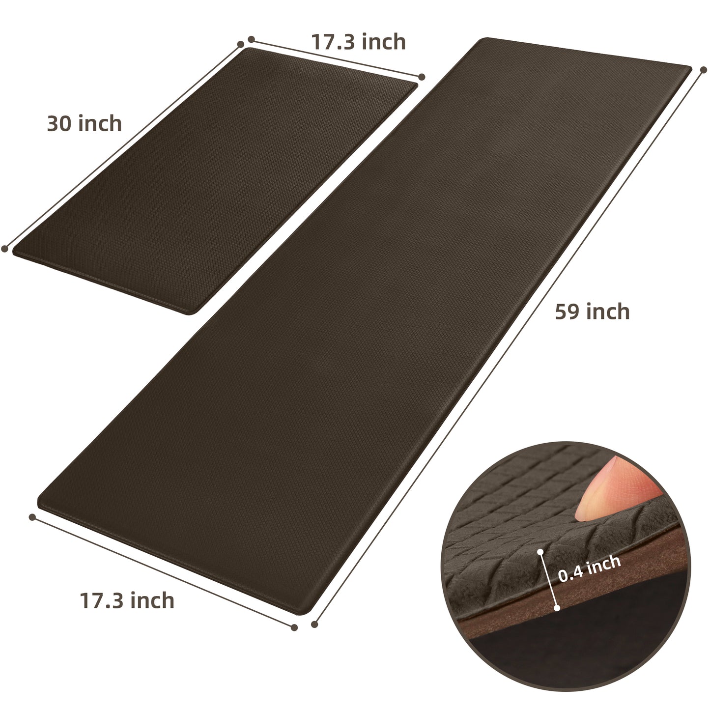Kitchen Floor Mat Two-piece Set Of Non-slip, Waterproof And Easy to Scrub For Home, Kitchen
