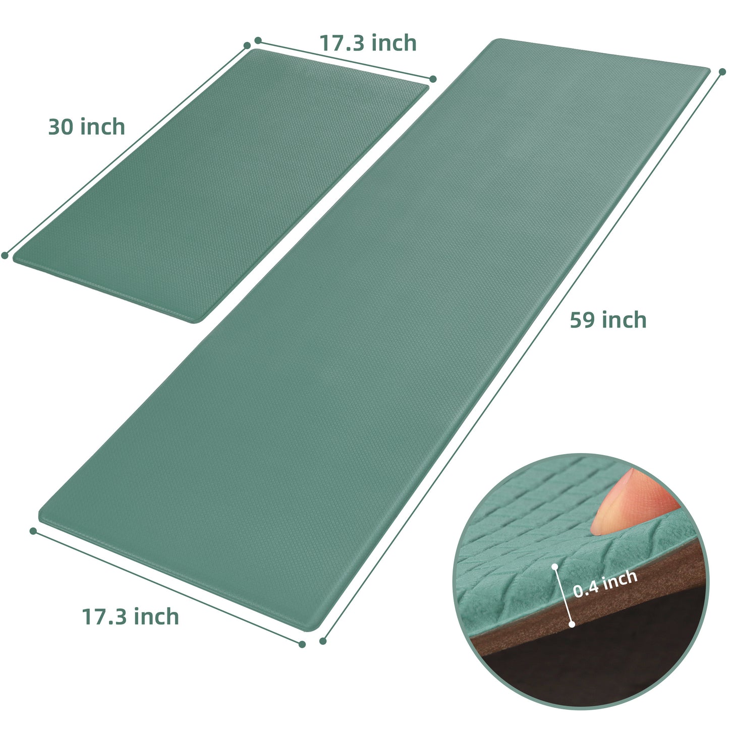 Kitchen Floor Mat Two-piece Set Of Non-slip, Waterproof And Easy to Scrub For Home, Kitchen