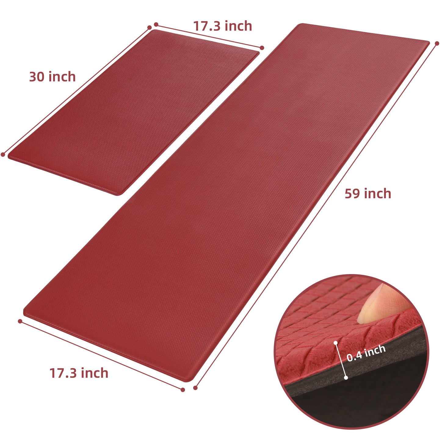 Kitchen Floor Mat Two-piece Set Of Non-slip, Waterproof And Easy to Scrub For Home, Kitchen