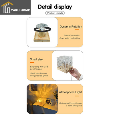 RGB Crystal Ripple Lamp – 16 Colors Ambient Light