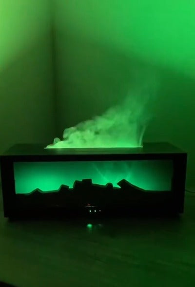 New Flame Aromatherapy Machine Colorful Essential Oil Diffuser Home Large Fog Volume Flame Humidifier 3D Flame Fireplace Machine