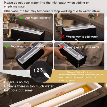 Fireplace Flame Air Diffuser Humidifier,7 Colors Aromatherapy Essential Oil Diffuser,Ultrasonic Aroma Humidifier with Timer for Home,Bedroom,Office,Yoga